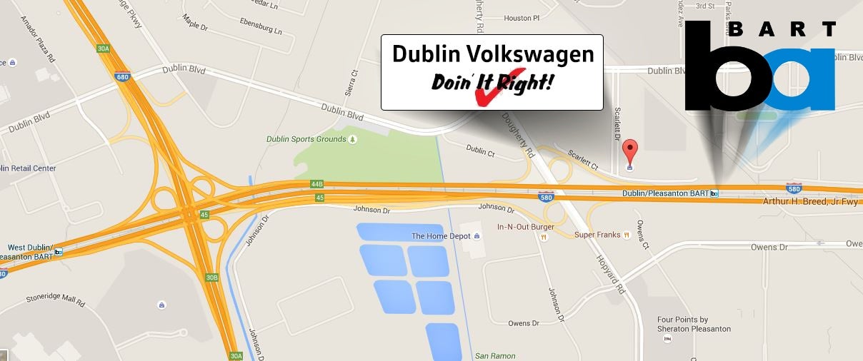 Dublin Volkswagen and Bart Map